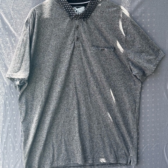 Retrofit Gray Polo Shirt with Heathered Texture - Picture 1 of 3